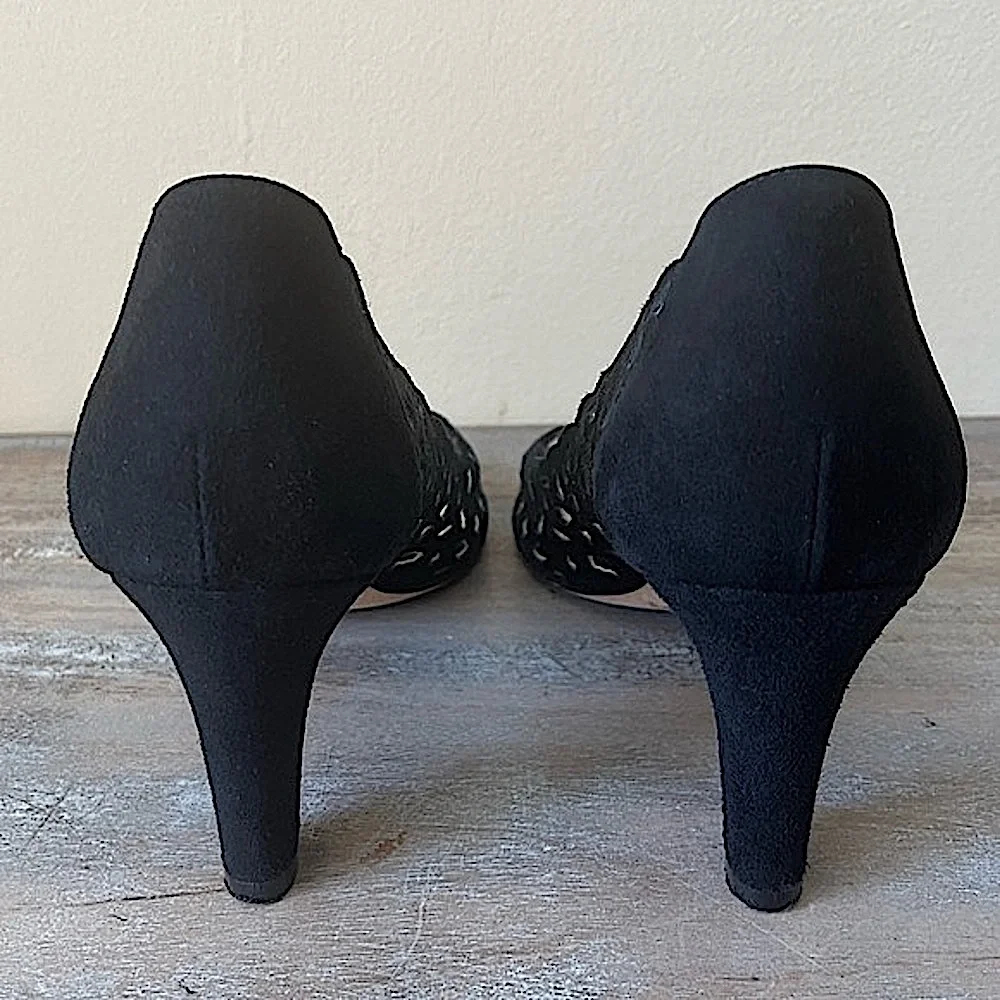 Aquatalia Suede Open Toe Heels Size 7.5